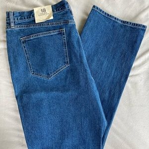 Lands’ End High Rise Straight Leg Jeans